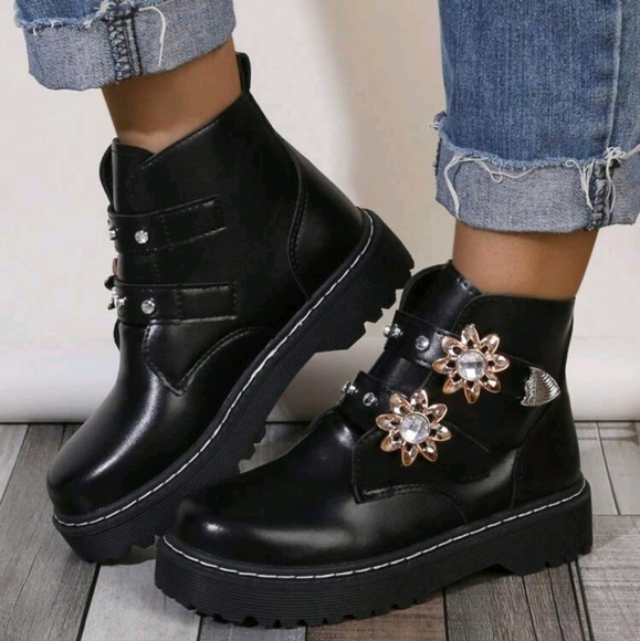 Short Boots, Round Toe, Slip-On, Outdoor Casual,Side Zipper Decoration - Picture 2 of 5